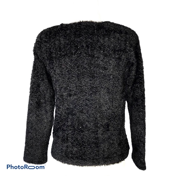 Karen Kane Lifestyle Black Fuzzy Sweater - Picture 5 of 8